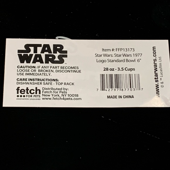 Star Wars 1977 Logo Branded 6" Ceramic Pet Bowl - Picture 4 of 8
